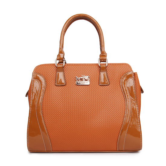 Coach Logo Medium Camel Totes AWG | Women - Click Image to Close